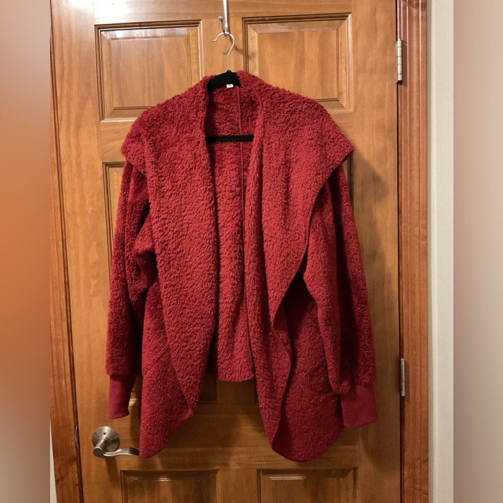 Cozy Maroon Sherpa Jacket